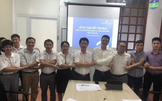 LỄ KÝ CAM KẾT THI ĐUA CÔNG TY CP XÂY DỰNG VÀ KỸ THUẬT V - Vinh Hung JSC