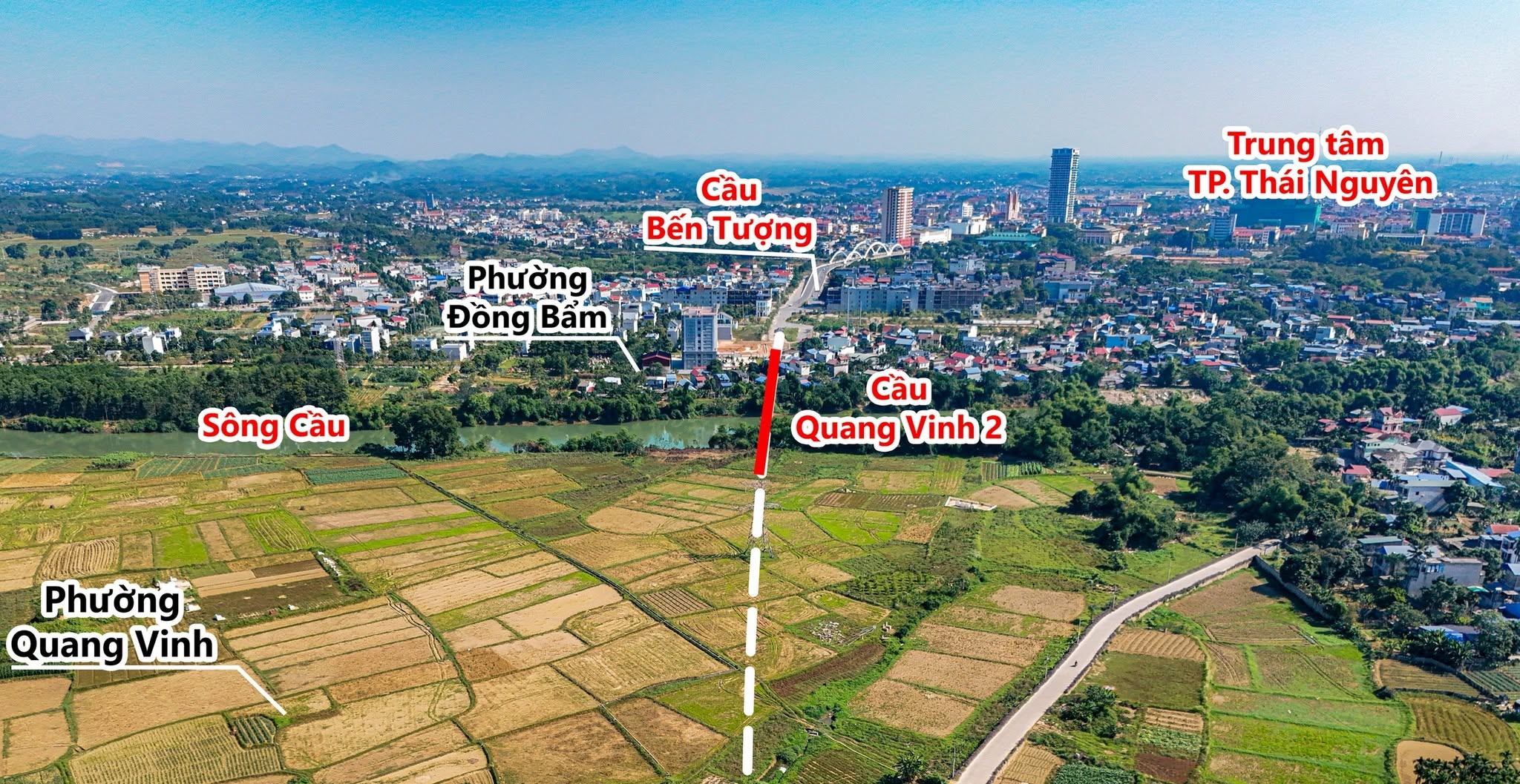 Cầu Quang Vinh 1, Cầu Quang Vinh 2 và hệ thống đường giao thông kết nối phường Đồng Bẩm, phường Quang Vinh với xã Cao Ngạn (Thái Nguyên)