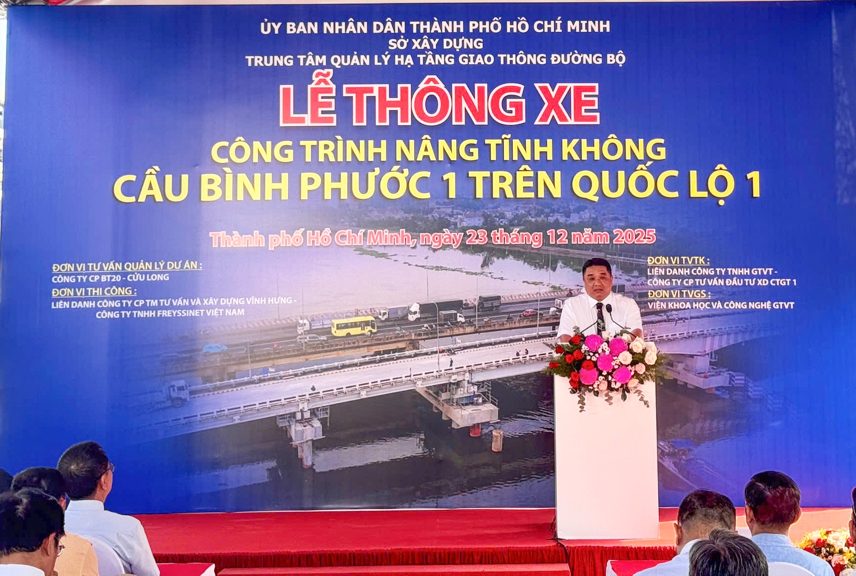 Nâng tĩnh không cầu Bình Phước 1 trên Quốc lộ 1