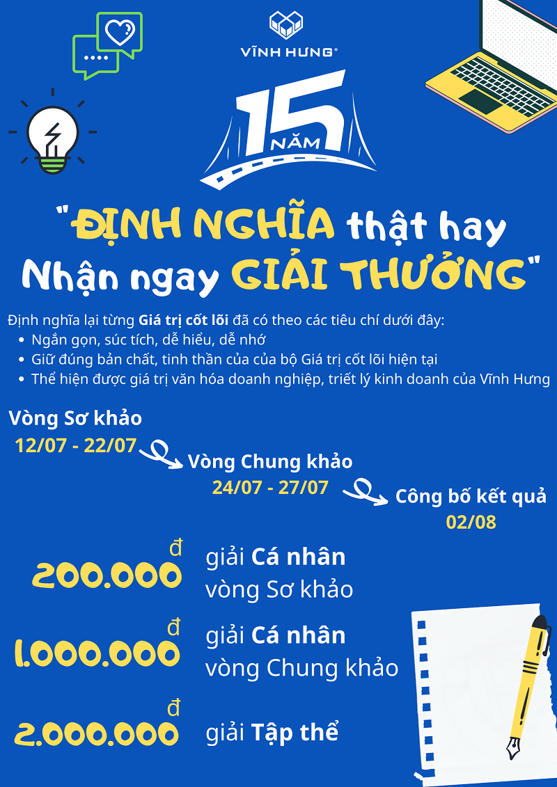 VINH HUNG LAUNCHES CONTEST “BEST DEFINITION – RECEIVE AWARDS”