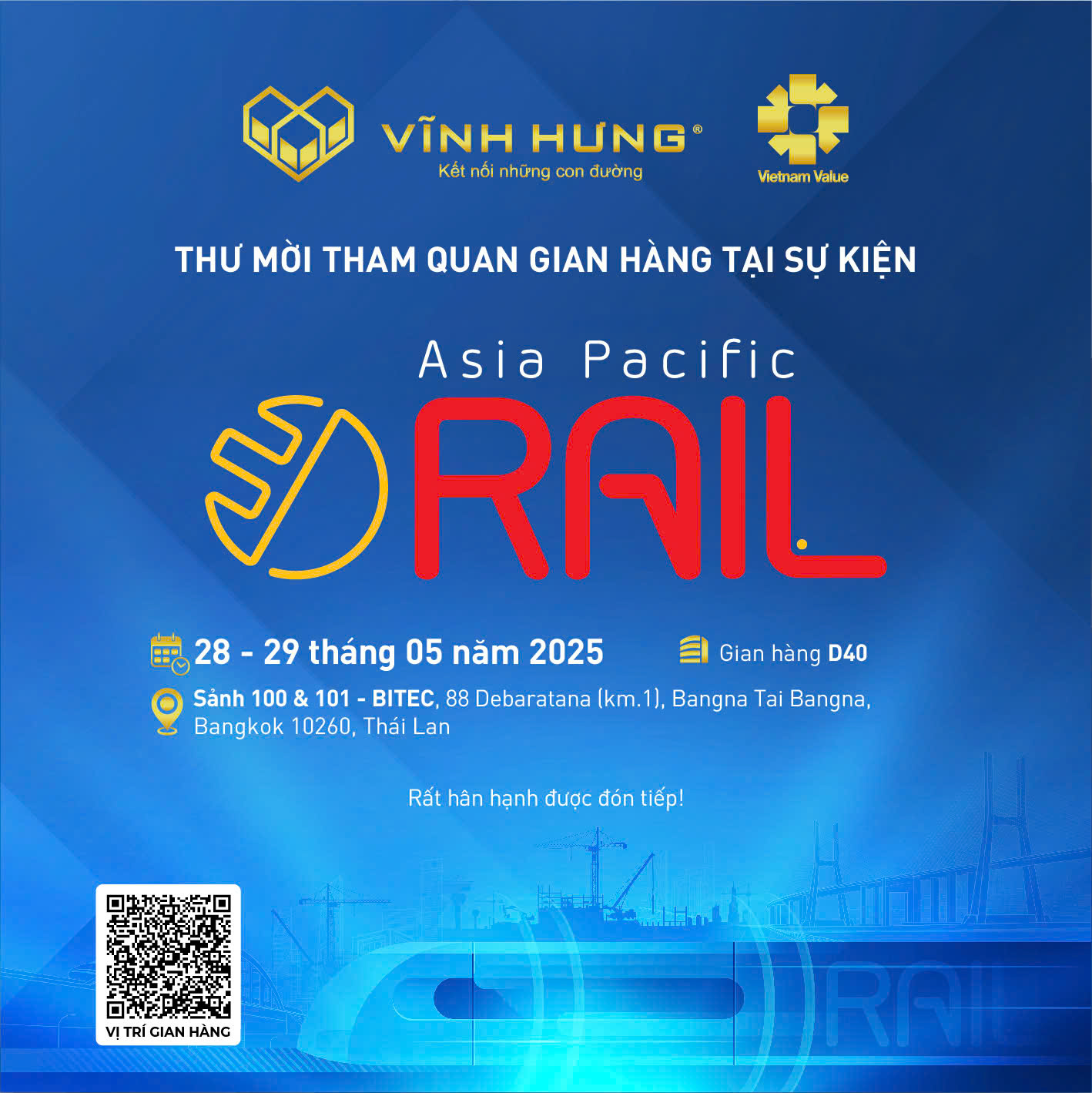VINH HUNG TO PARTICIPATE IN ASIA PACIFIC RAIL 2025 – THE LARGEST RAILWAY EXHIBITION IN THE ASIA-PACIFIC REGION
